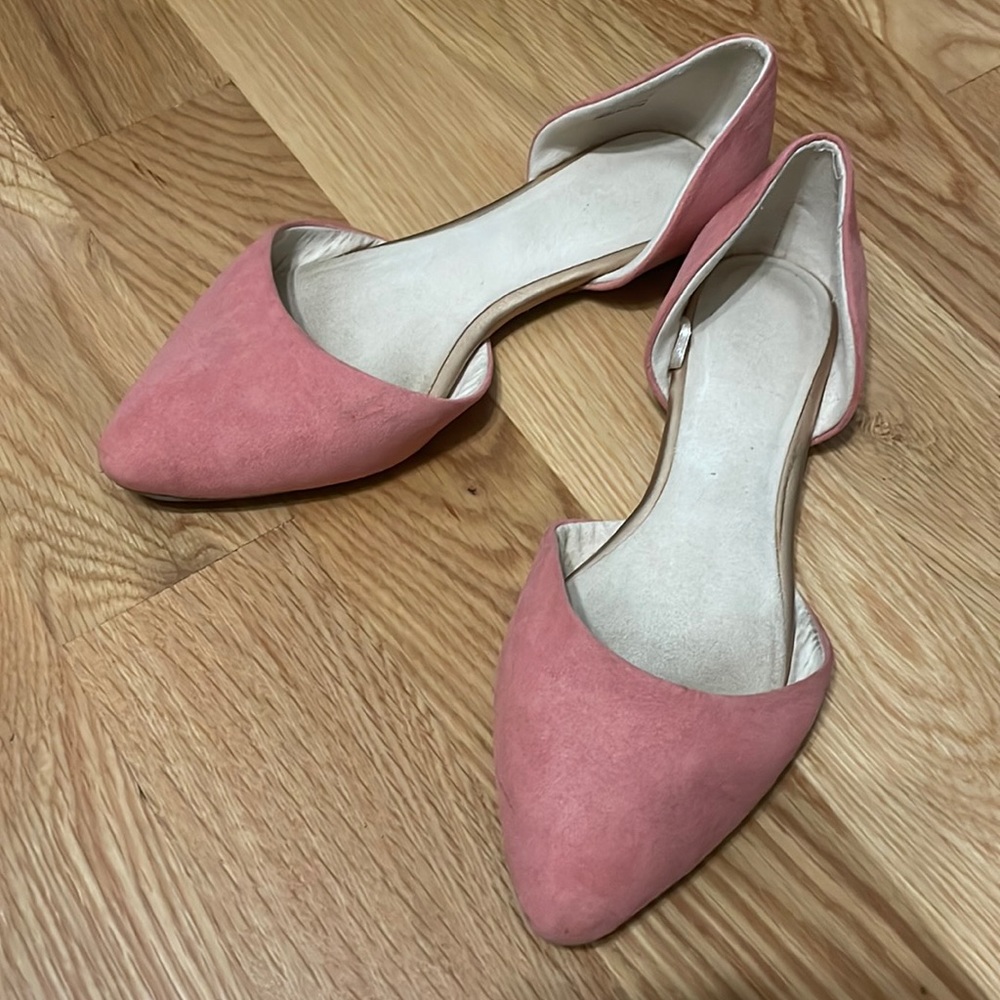 Gap Pink D’Orsay Ballet Flat Suede Sz 8